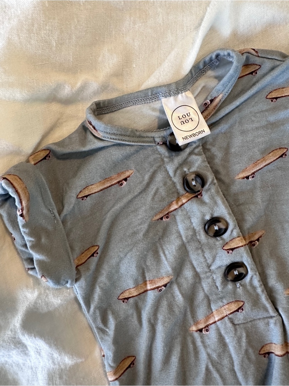 Lou Lou & Company Skateboard Print Romper